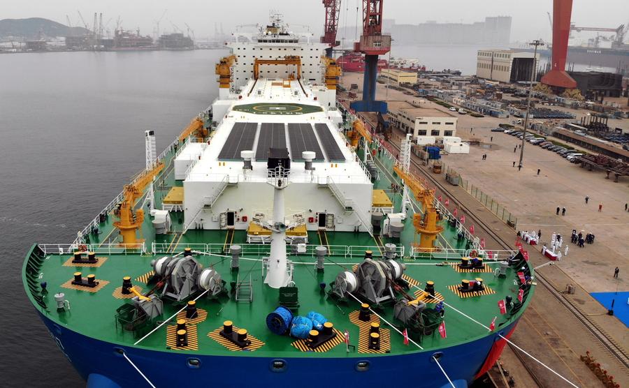 เรือ Guoxin ฟาร์มปลาล่องทะเลลำแรกของโลกเพื่อการเพาะเลี้ยงสัตว์น้ำอัจฉริยะของจีน สร้างผลผลิตสัตว์น้ำคุณภาพสูง